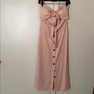 House of Harlow Rosé color midi strapless dress